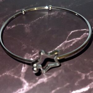 Plunder Silver Star Charm Bangle Bracelet